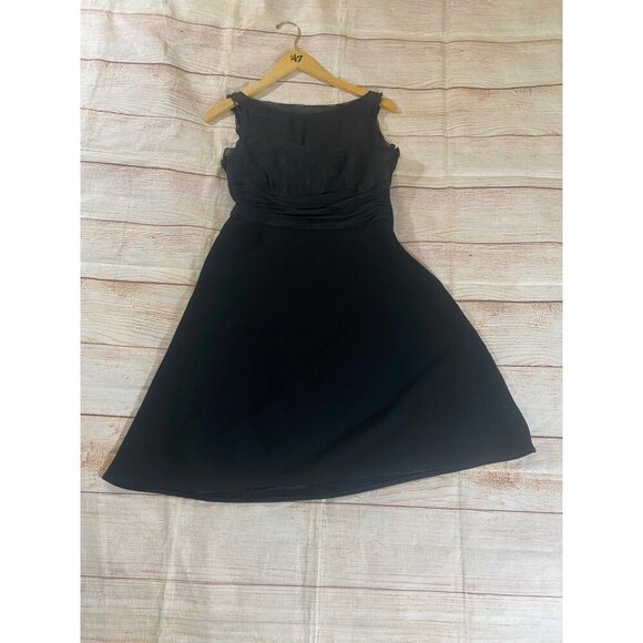 Ann Taylor Women's Black 100% Silk Sleeveless Classic Black Dress - 6 - Picture 4 of 15